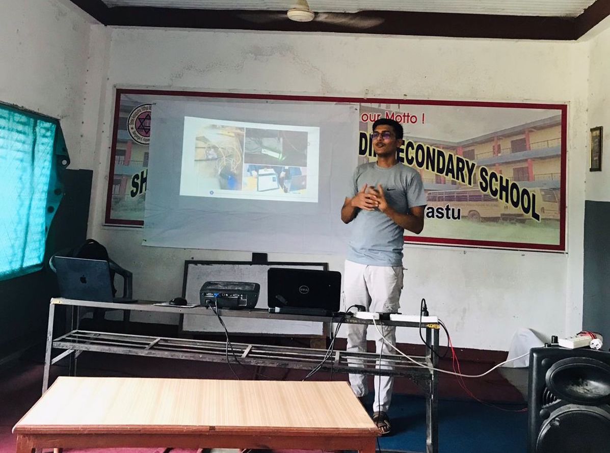 Explaining the Double Voting Prevention System to the students of Annapurna Vidhya Mandir by Aashish Panthi Cosog Nepal