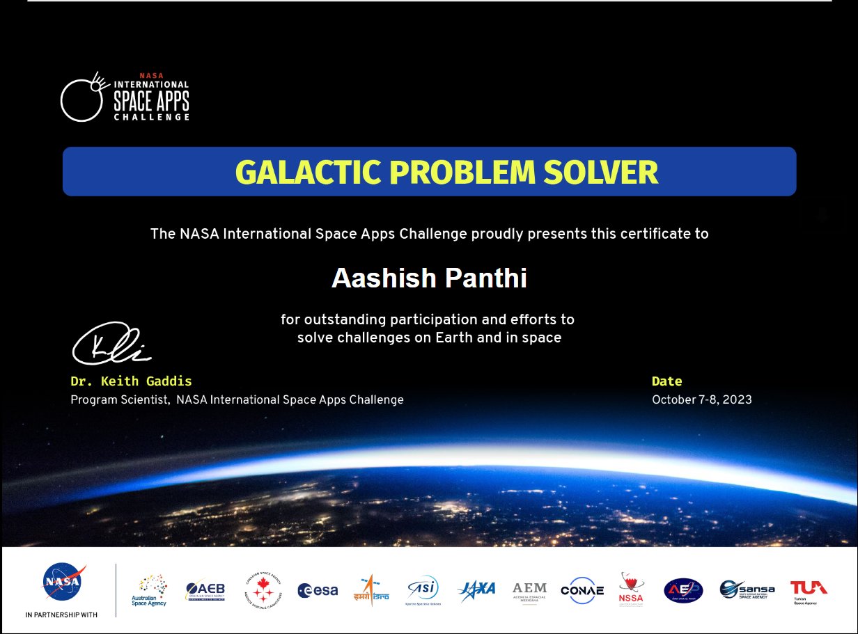 Galactic Problem solver certificate