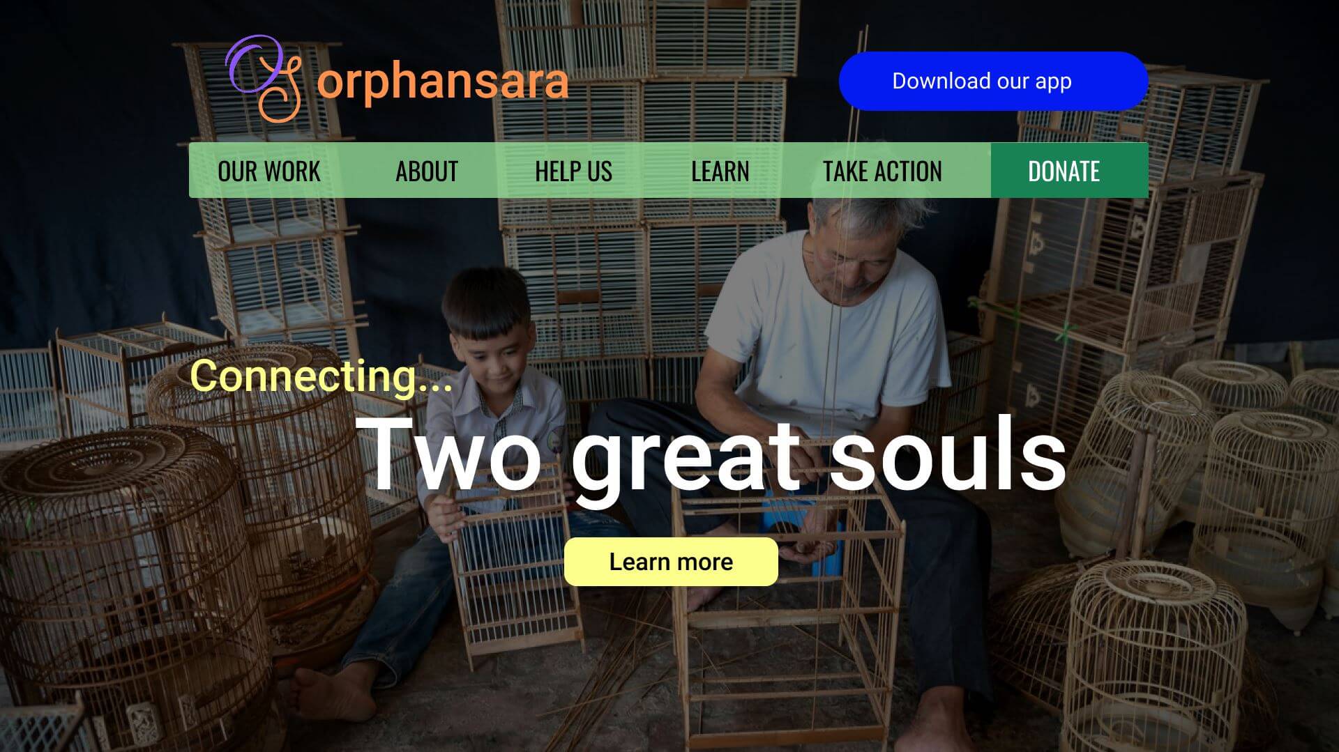 Orphansara - a design for non profit website